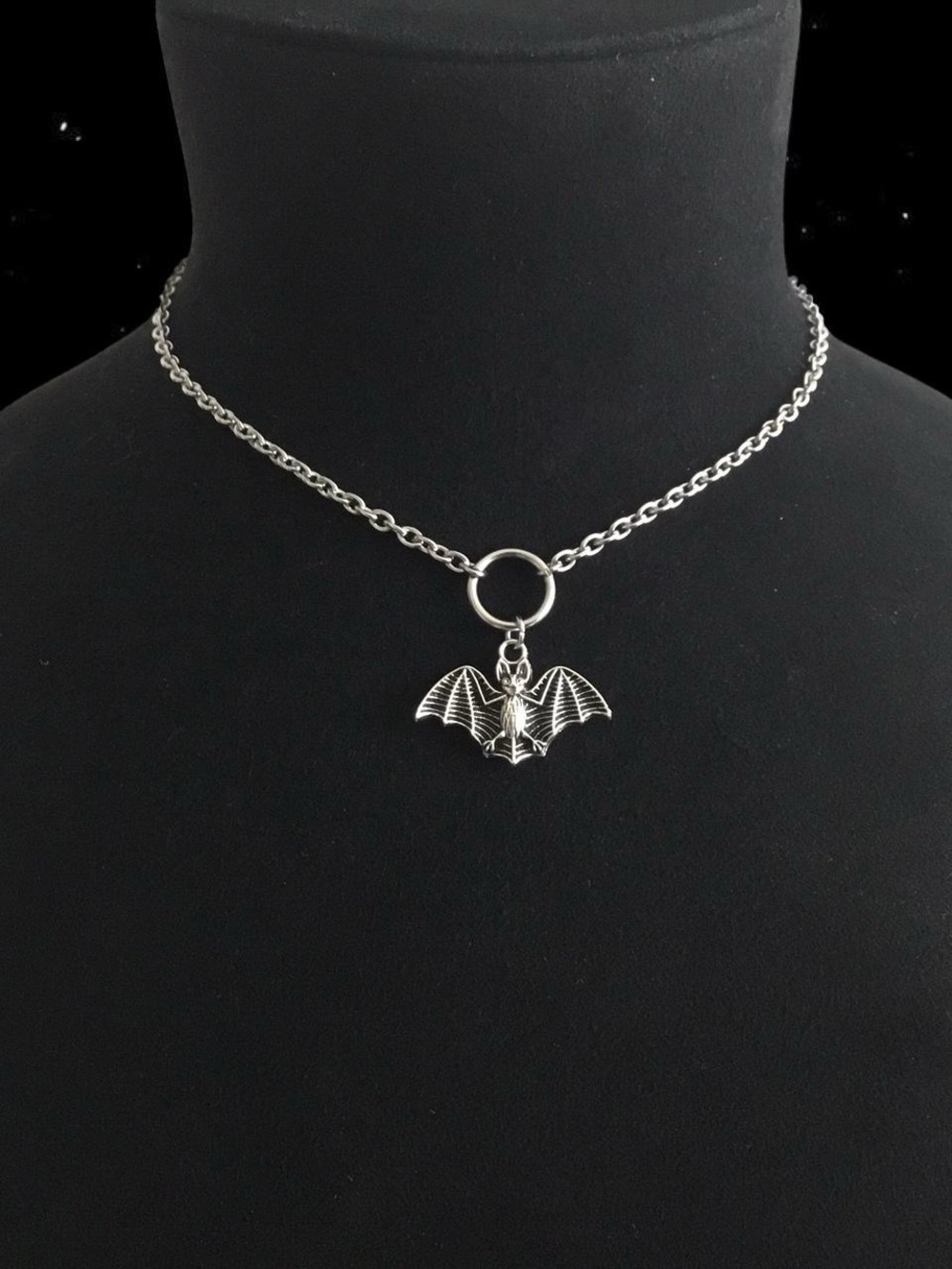 Goth Bat Chain Choker Necklace